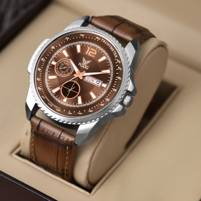 FOGG 1219-Brown Day and Date Display Analog Watch  - For Men