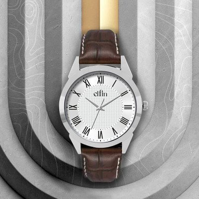 E Elfin Mens Analog Formal Watch With Leather Strap Elfin Analog Watch  - For Men