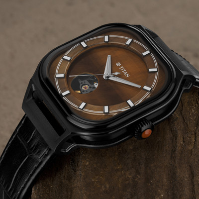 Titan Regallia Regalia Stellar 2 Honey Dial Leather Strap Analog Watch  - For Men