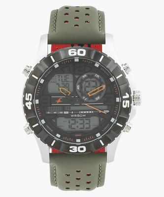 Fastrack Fastrack Metal Digitals Ana-Digi Black Dial Green LeatherStrap Analog-Digital Watch  - For Men