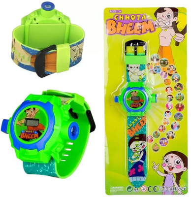 VAR Collection Chhota Bheem 24-Images Digital Display Projector Cartoon Watch for Kids Set of-1 Chota Bheem Digital Watch  - For Boys & Girls