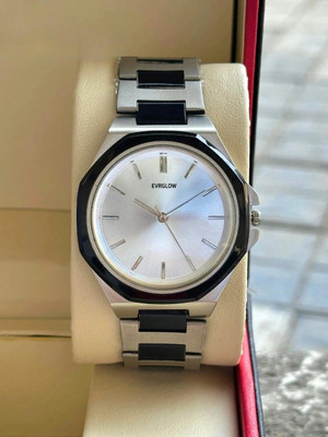 EVRGLOW EVRGLOW Elegant Wristwatch, Two-Tone Silver and Rose Gold Metal Band, Mens Classic Stainless Steel Chain Watch Analog Watch  - For Men