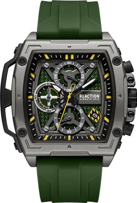 Kenneth Cole Reaction New Collection CHRONO 3 EYES DATE Green Barrel Dial Analog Watch  - For Men