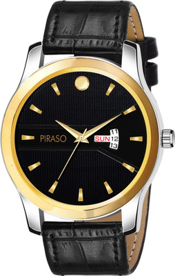 PIRASO 1140 M BLACK STRAP CLASSY BLACK COLOR WATCH WITH DAY AND DATE FUNCTIONING ANALOGUE WATCH FOR BOYS Analog Watch  - For Men