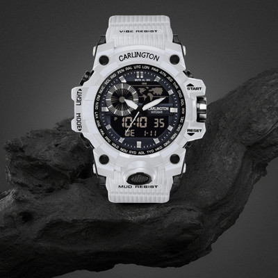 Carlington CT 3388 White Endurance Series Analog-Digital Watch  - For Men