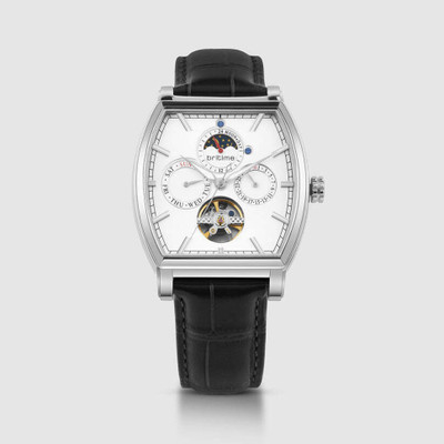 britime Galaxy Men Automatic Silver Dial Multi-Function Leather Watch 985-L10306 Analog Watch  - For Men