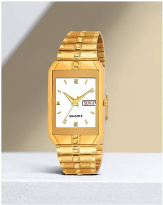 HLMT 9151 golden watch- Day & Date Original Gold Plated Quartz Analog Watch - For Men Analog Watch  - For Boys & Girls