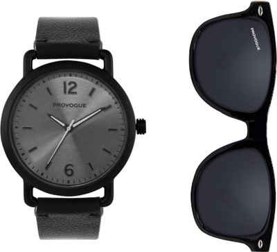 PROVOGUE PG-4070 Premium Watch & Sunglasses Combo – Perfect Gift Set (Black & Grey) Analog Watch  - For Men