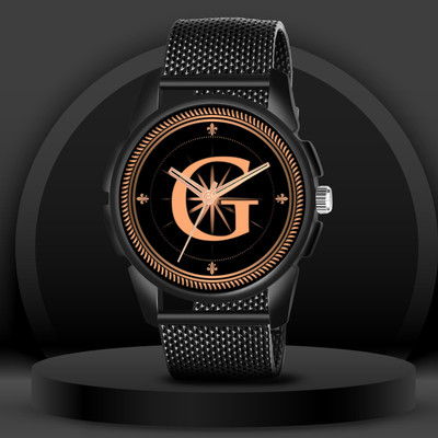 FEMEO ALPHA-G-J16-BLK-SFR-1 Alpha Heritage Collection G Black Strap Watch for Man & Boys Analog Watch  - For Men