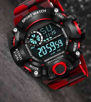Fab haat DSW-101 Red & Black Multi Function Working Premium Quality LED Luminous Light For Mens & Boys Digital Watch  - For Men & Women