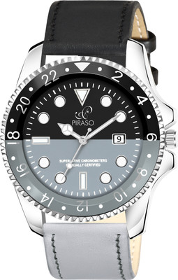 PIRASO ROL-X OG BLACK & GREY STRAP Piraso Two Tone Black & Grey Dial And Black & Grey Strap Watch for Men Analog Watch  - For Men