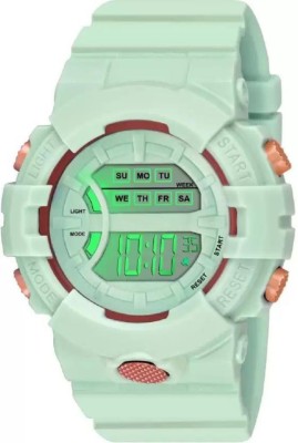 HF Haifun Green Strap Children's Day Gift Clock Hand Digital For Men kids Digital Watch  - For Boys & Girls