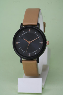 ZANZEER Attractive Leather Belt black dial and round cash fancy watch Attractive Leather Belt black dial and round cash fancy watch Analog Watch  - For Girls