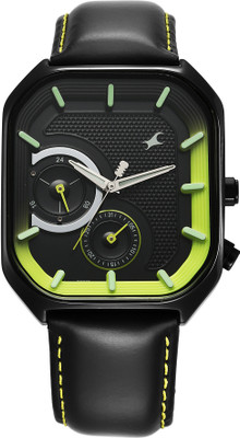 Fastrack Fastrack Groove Groove Multifunction Black Dial Guy's Leather Watch with Lume indices Analog Watch  - For Men