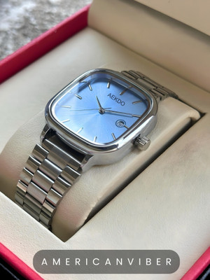 AEKDO AVM0031 VINTAGE UNISEX Analog Watch – Square Dial, Date Working & Adjustable Steel Chain Analog Watch  - For Men