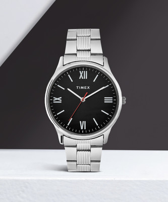 TIMEX Black Dial Stainless Steel Analog Watch  - For Men