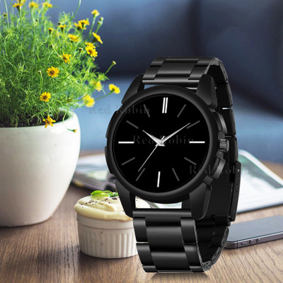 Sky Mart LR05-BLK-J16-BLK-CDBLK Fancy Design Stylish Black Silicone Strap Wrist Watch for Men and Boys Analog Watch  - For Men