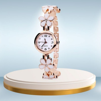 Krunesh Congres flower 2025 New Edition Roe Gold & Flower Partyedding Analog Watch For Girls Analog Watch  - For Women