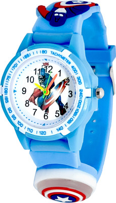 Time Up 3D Superhero Printed Strap Disco LED Light Kids (Age:3-10 Years) Analog Watch  - For Boys & Girls