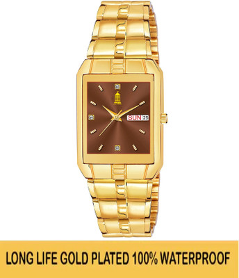 light house LT-9151 Light House 9151 Gold Plated Analog Watch for Men & Boys Analog Watch  - For Men