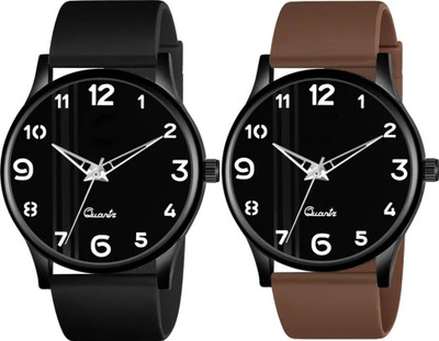 ETLIS Pack of 2 Classic Wristwatch Combo Analog Watch  - For Men
