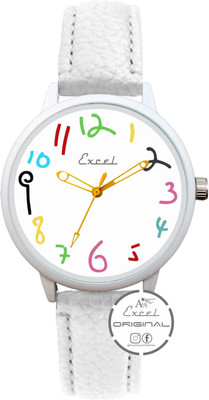 EXCEL White_001 White Analog Watch  - For Boys & Girls