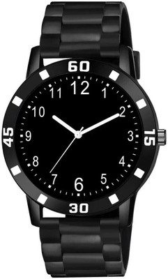 MAHAVIRA COLLECTION Black strap analog wristwatch for men Everyday analog watch for men in black tone Analog Watch  - For Men
