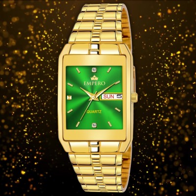 EMPERO EMPERO Square EMPERO Square Green Dial With Gold Stainless Steel Analog Watch  - For Men