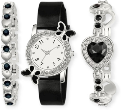 Gimiss Quartz Watch with Crystal Heart & Charm Bracelets Analog Wristwatch Analog Watch  - For Girls