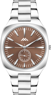 JASH SW-814 Classy Square Model Round Dial Silver Stainless Steel Belt Analog Watch  - For Men