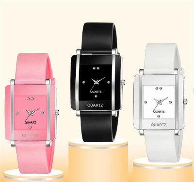 MONI FIY MODAL STEEL DIAL COVERD WATCH AND PU CASE AND STRAP WATCH FOR BOY Analog RED-BLACK-WHITE-New Combo Girl;s Analog Watch  - For Girls