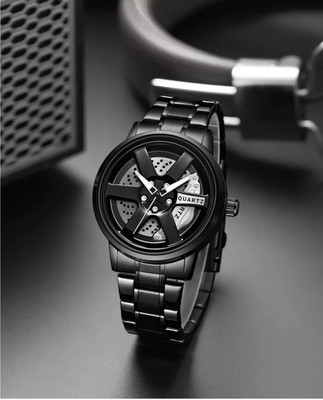 Spinner Men’s Rotating Wheel Dial Analog Watch A36 Car wheel watch | Spinning watch | Roatating watch | Gyro watch Analog Watch  - For Men
