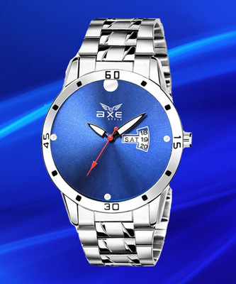 AXE Style XDD-7010 Blue Mens Watch & Steel Chain Day & Date Branded Wrist Watch For Mens & Boys Analog Watch  - For Men