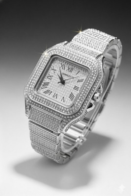 LEATHERTONE EZ27 The Full Ice Link Bracelet Analog Watch  - For Men & Women