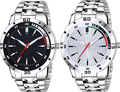 SUBERA Steel Chain 2 Set Of Watch Fast Selling Trendy Steel Chain 2 Set Of Watch Fast Selling Trendy Analog Watch  - For Boys