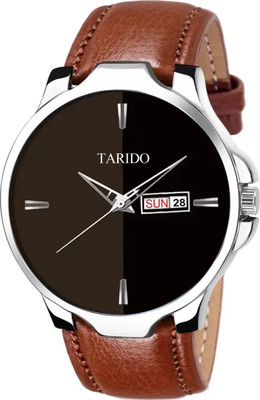 Tarido Black New Exclusive Black dial blue jeans with leather strap analog wrist Analog Watch  - For Men