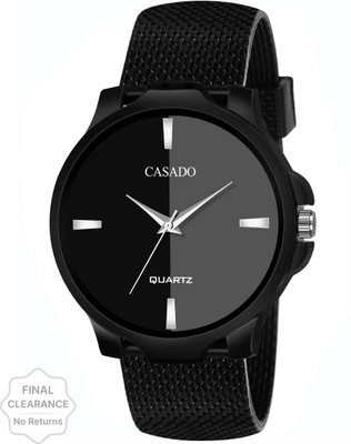 Casado All Black Mesh Silicone Strap with Superior Dual Tone Dial Water Resistant Quartz Boys Series All Black Mesh Silicone Strap with Superior Dual Tone Dial Water Resistant Quartz Boys Series Analog Watch  - For Boys