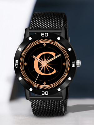 RobinXX ALPHA-C-AVO-BLK-SFR-1 Alpha Heritage Collection C Black Strap Watch for Man & Boys Analog Watch  - For Men