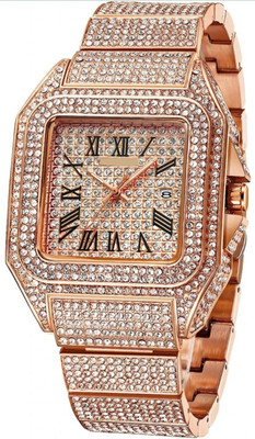 SAFISHA Luxury Men Watch Diamonds Plated Watch Muskan Creations analog stainless steel Wheel watch for mens Analog Watch  - For Men