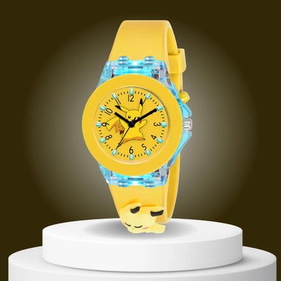 Scarter Stylish Yellow Dial Multicolor Light Analog Watch  - For Boys & Girls