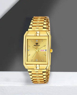 RISHOXX Classy look premium quality wrist Watch Gold-Plated Analog Watch with Day and Date Display Dial Analog Watch  - For Men