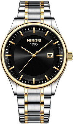 NIBOSI NB-2631-Slvr-Gld-Blk Analog Watch  - For Men