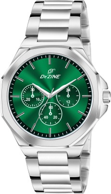 Dezine Green Dial Stainless Starp Chrono look Analog Watch  - For Men