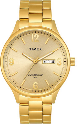 TIMEX TWEG18444 Champagne Round Dial Quartz Analog Watch  - For Men