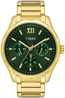 TIMEX TW0TG7635 Green Round Dial Quartz Analog Watch  - For Men
