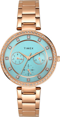 TIMEX TWEL18705 Blue Round Dial Quartz Analog Watch  - For Women