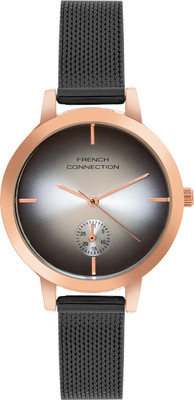 French Connection Sera Dated Sunray Dial Mineral Glass Analog Watch  - For Women