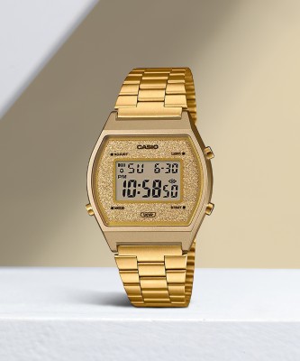 CASIO B640WGG-9DF Vintage Gold Dial Gold Stainless Steel Band Digital Watch  - For Men & Women