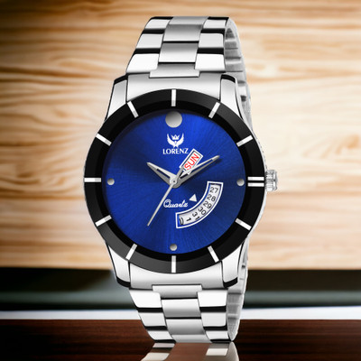 LORENZ MK-1092A Lorenz Day & Date Stainless Steel Blue Glossy Finish Dial Analog Watch  - For Men