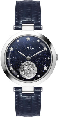 TIMEX TWEL19202 Blue Round Dial Quartz Analog Watch  - For Women